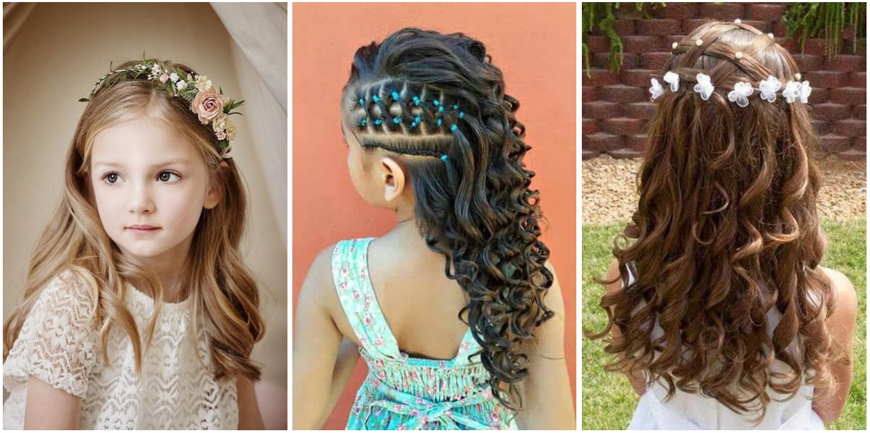penteado infantil simples cabelo cacheado casamento