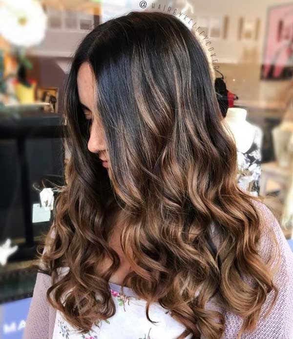 melhores tons de mel para californiana em cabelo preto