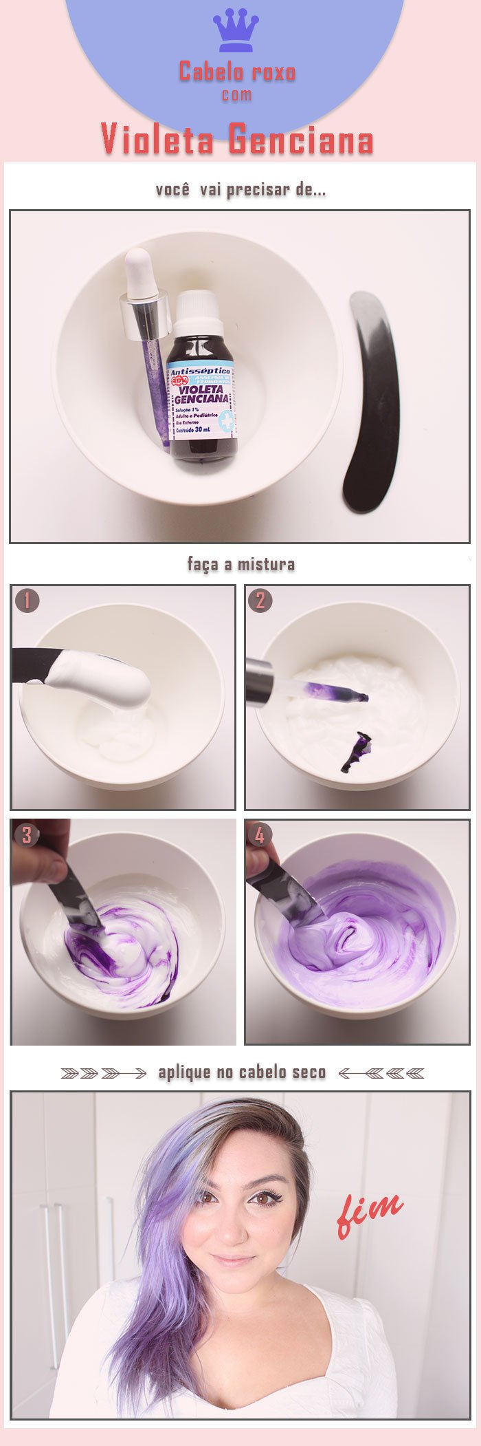 como tirar violeta genciana do cabelo