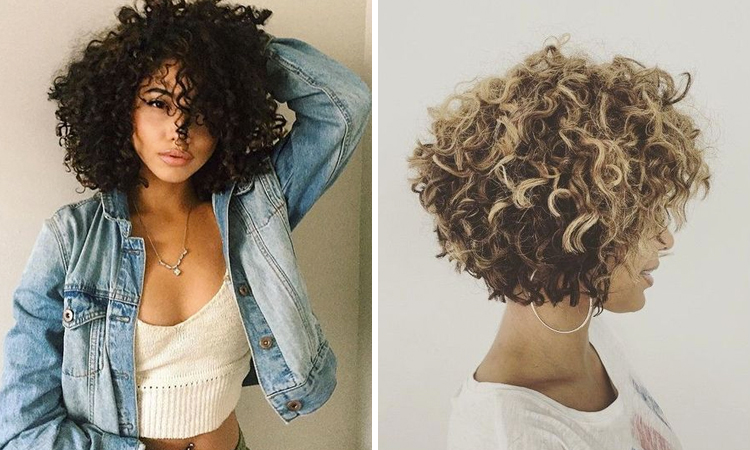 corte de cabelo cacheado curto moderno