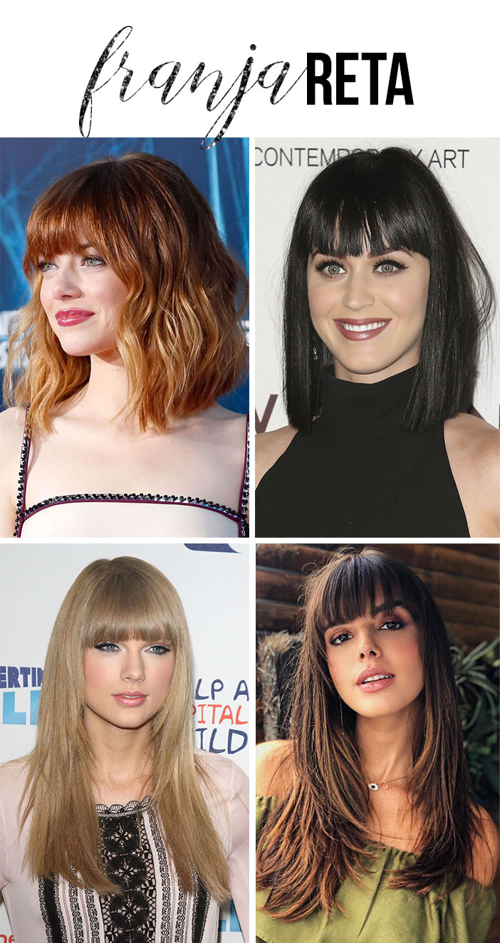 corte de cabelo com franja