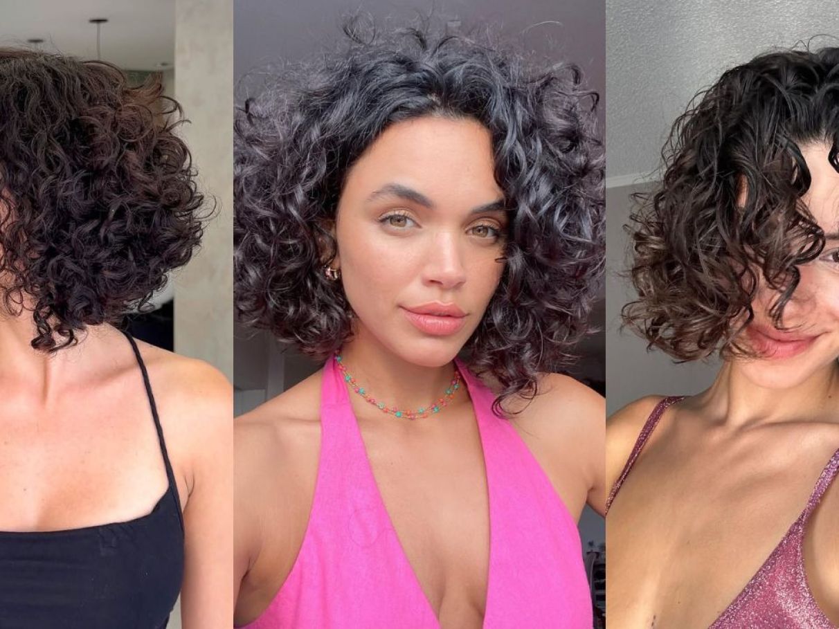 corte de cabelo curto cacheado chanel