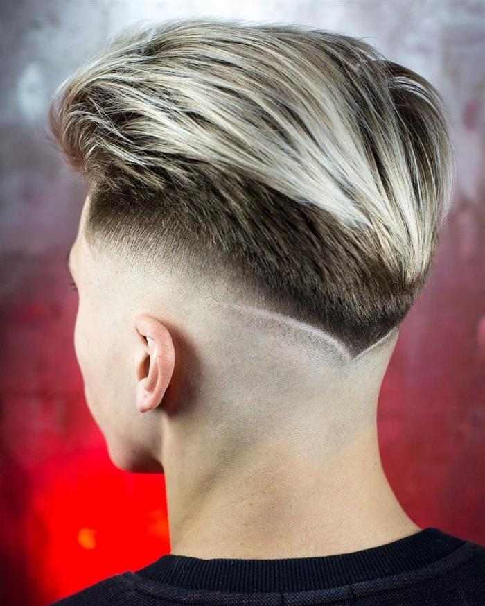 low fade em v masculino