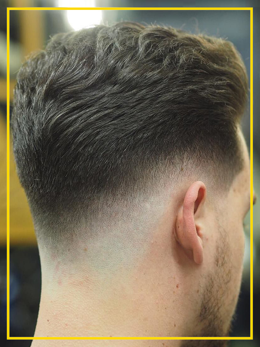 high fade em v masculino