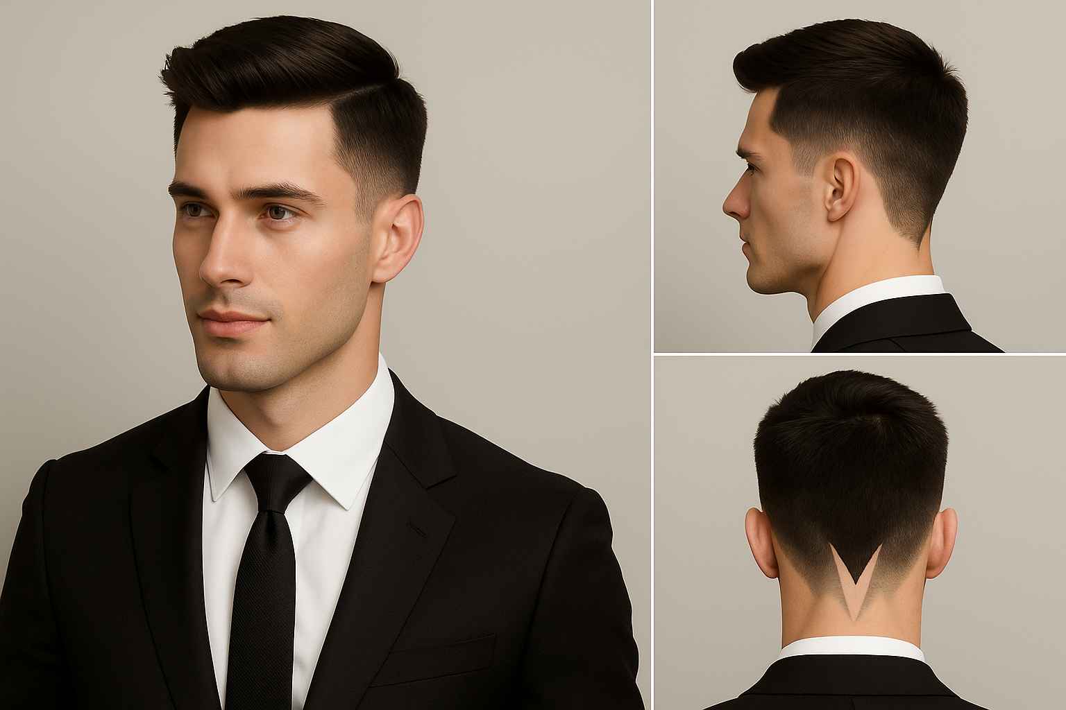 corte em v masculino liso