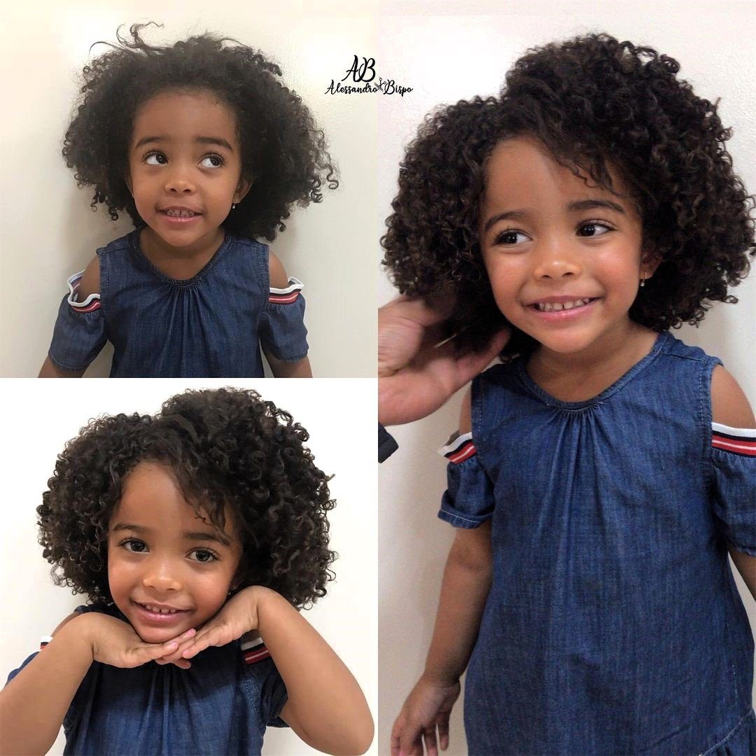 corte de cabelo feminino infantil cacheado