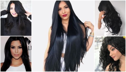 Franjas que combinam com o cabelo longo preto repicado