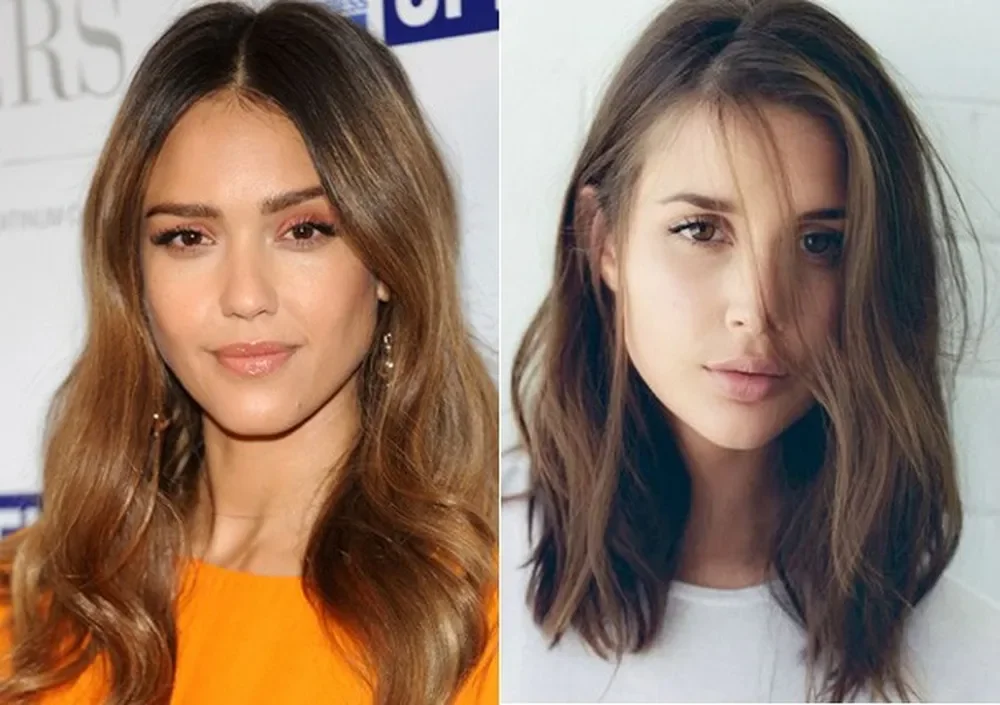 Cabelos longos e em camadas para valorizar o rosto oval