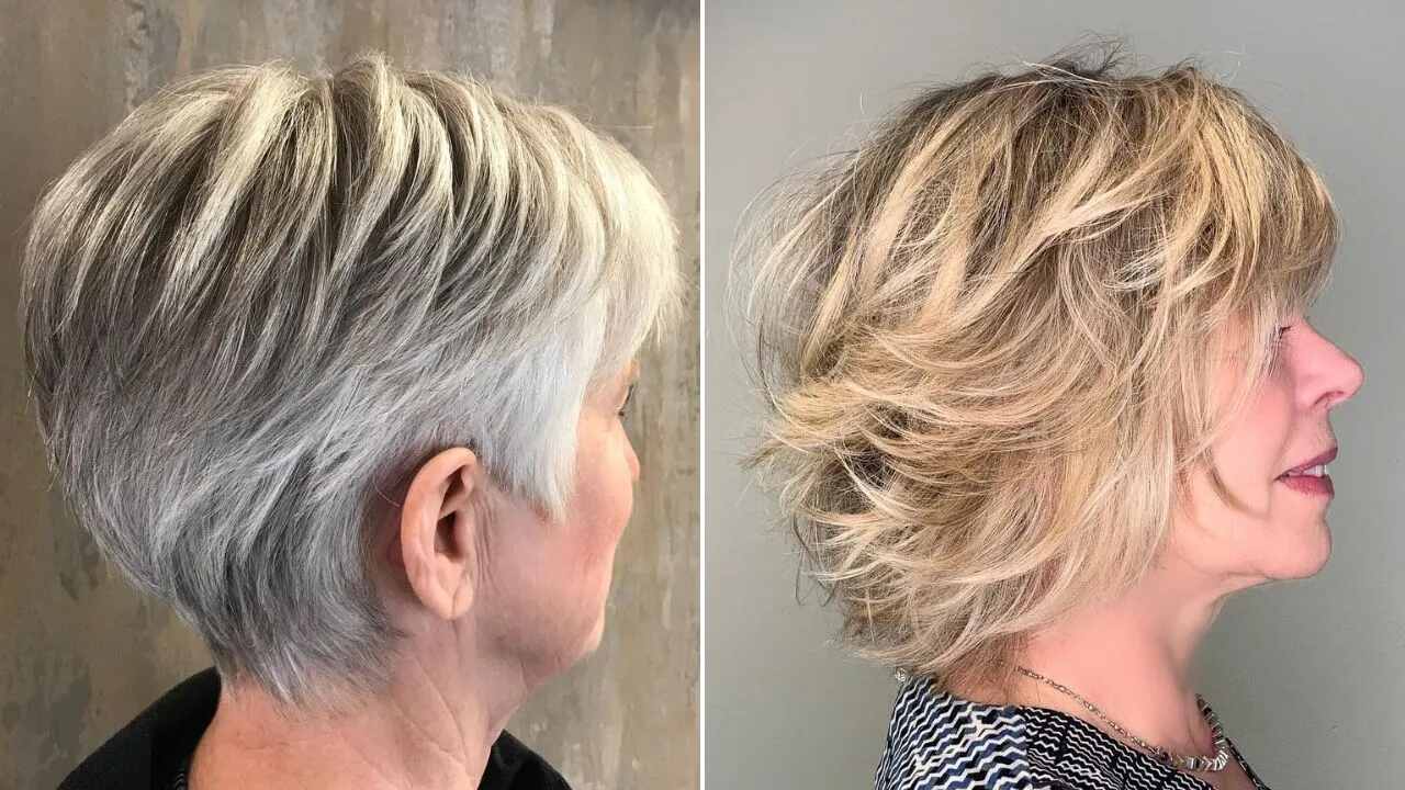 melhores cortes de cabelo repicado curto para senhoras de 60 anos