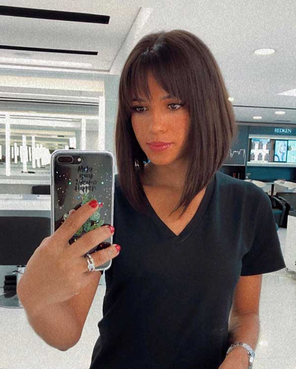 corte chanel com franja para rosto oval