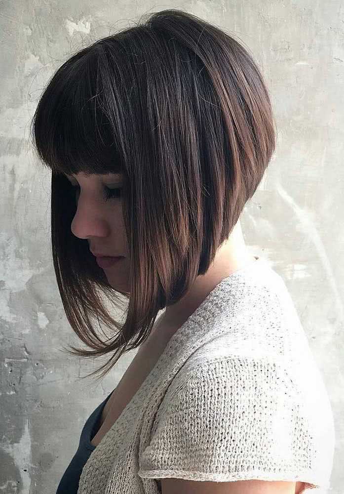 chanel de bico com franja que afina o rosto