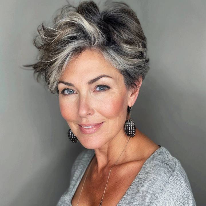 5 ideias de títulos: 1. Cortes de Cabelo que Transformam: Rejuvenesça e Modernize seu Visual. 2. O Poder das Camadas: Como Dar Leveza e Movimento aos Cabelos Maduros. 3. Cores que Iluminam: A Paleta Perfeita para Rejuvenescer seu Cabelo. 4. Cortes Curtos e Médios que Valorizam o Rosto na Maturidade. 5. Encontre o Salão Ideal: Especialistas em Cortes para Mulheres Maduras.