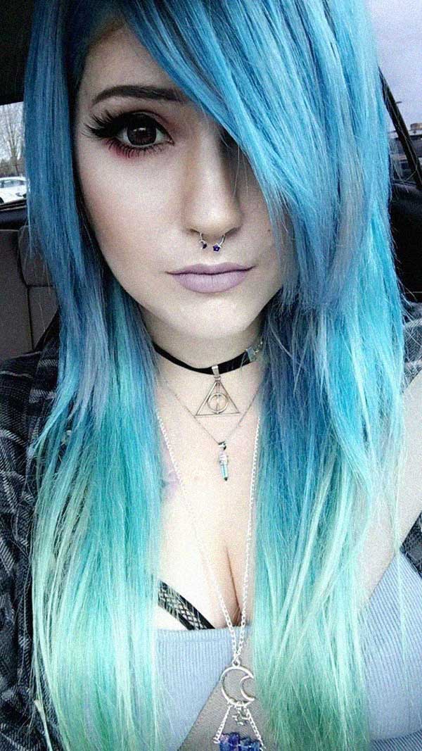 cabelo azul emo vs cabelo azul alternativo