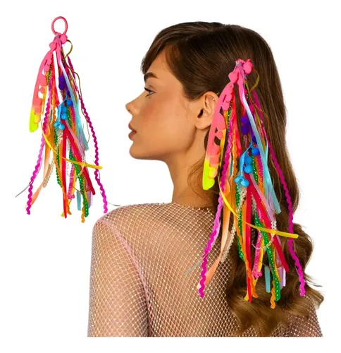 enfeite de cabelo carnaval neon