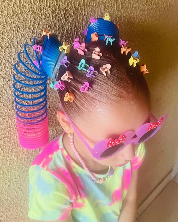 penteado maluco com próprio cabelo
