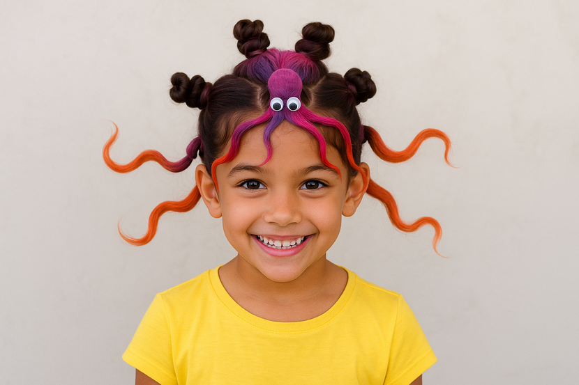 penteado maluco para festa infantil