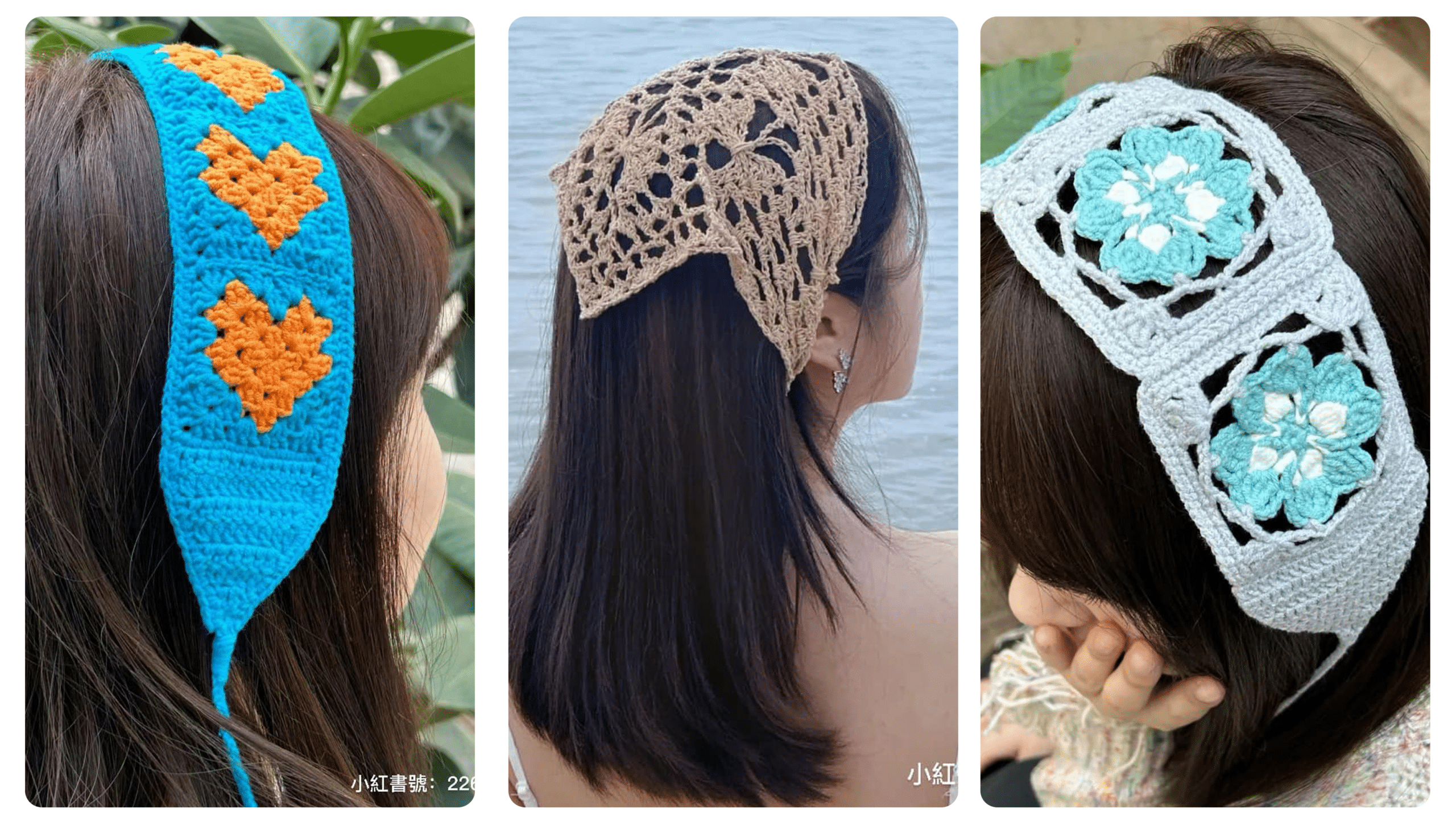 faixa de cabelo de crochê