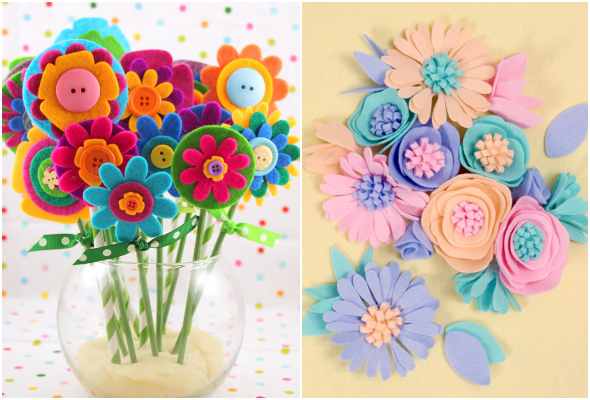 flor de feltro para cabelo