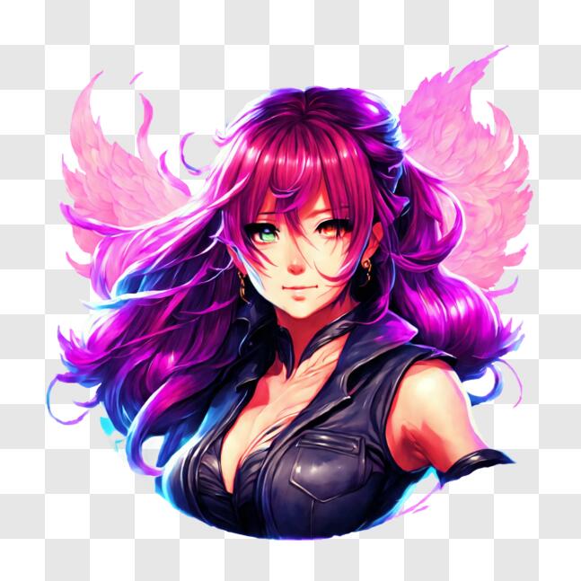 garota de cabelo roxo