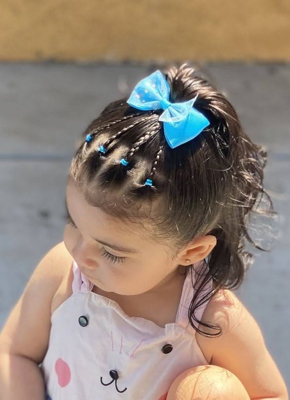 penteado infantil com laço para bebês
