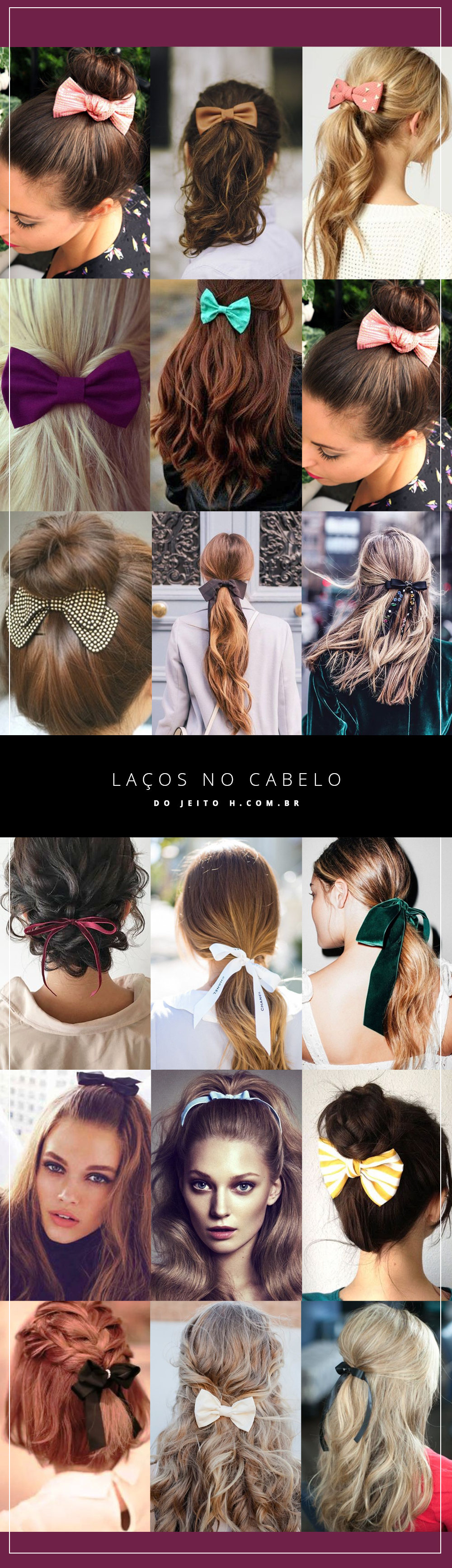 ideias de laços de cabelo criativos para festas