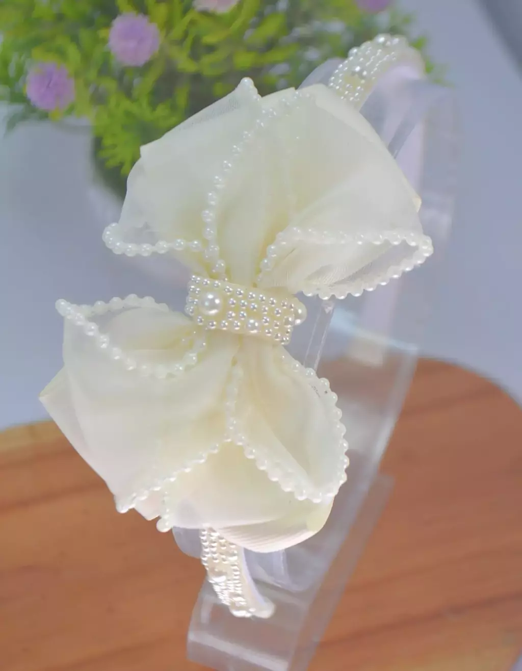 melhores laços de cabelo para bebe com perolas