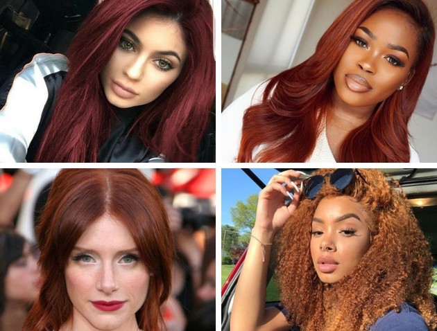 cabelo ruivo com mechas