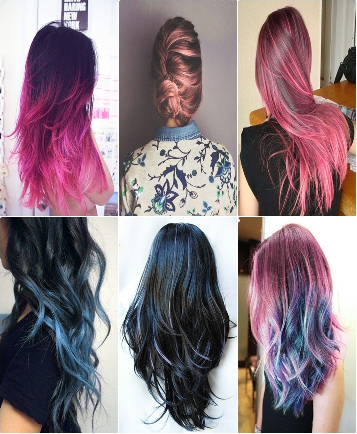 mechas coloridas no cabelo