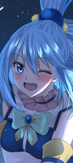 menina de cabelo azul anime