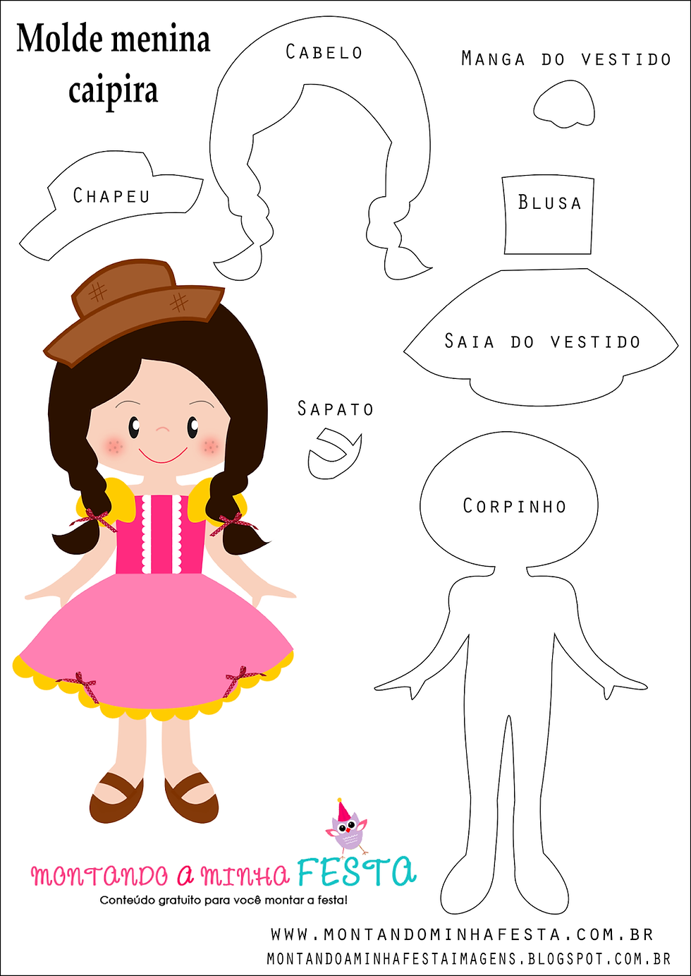 molde de cabelo de menina