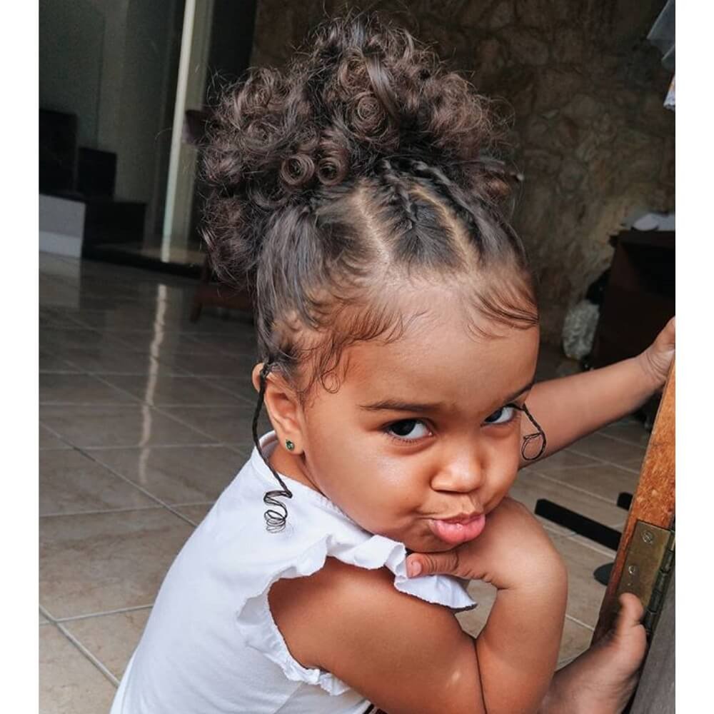 penteado princesa cabelo crespo infantil