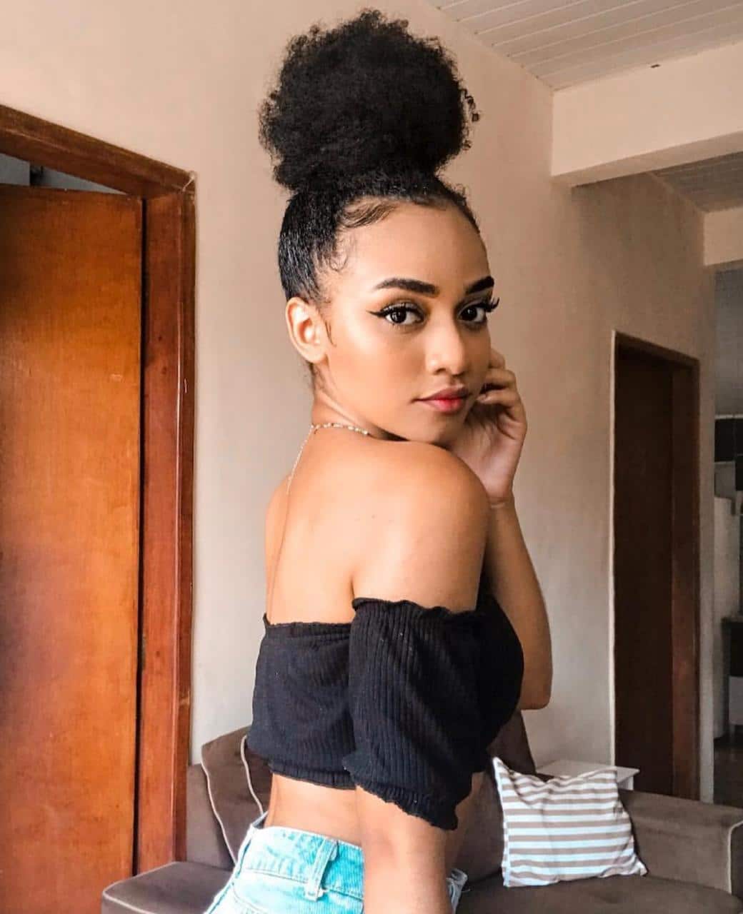 penteado cabelo crespo curto