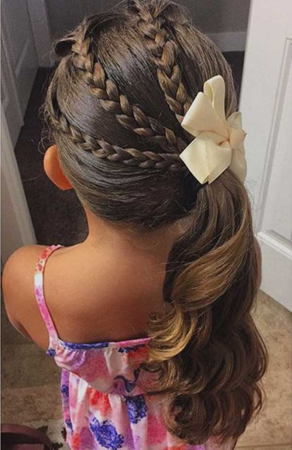 penteado coque cabelo ondulado infantil