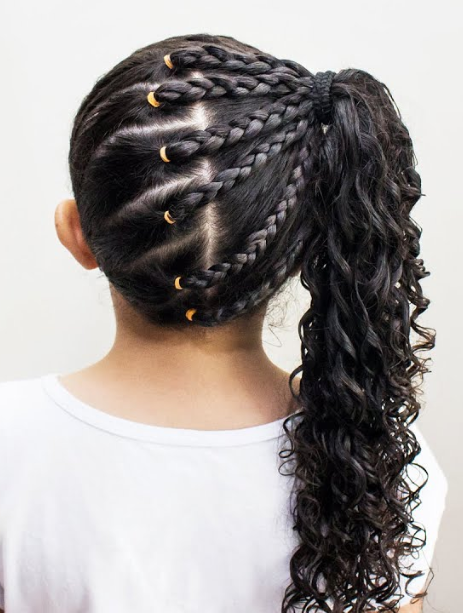 penteado coque cabelo ondulado infantil