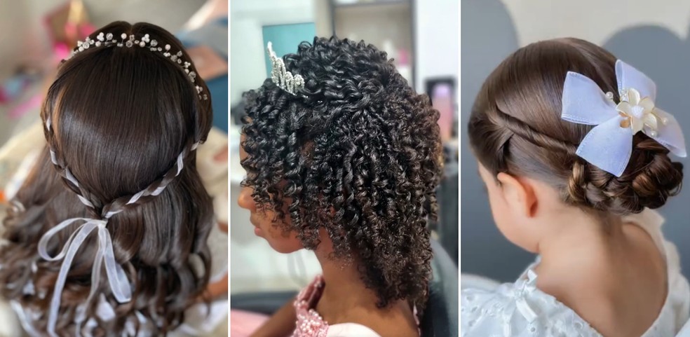 penteado semi-preso infantil cacheado