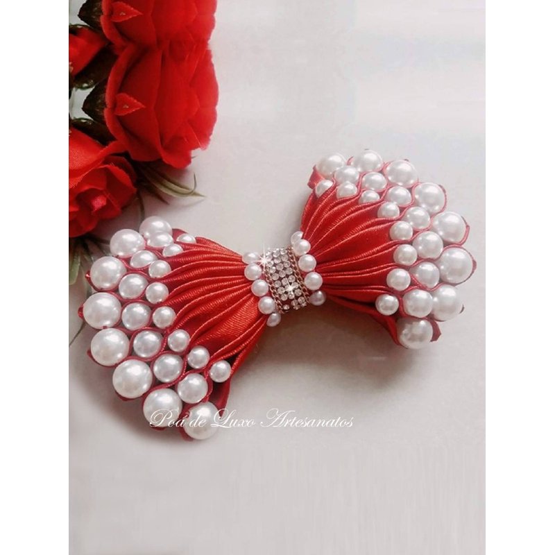 penteado infantil laço vermelho