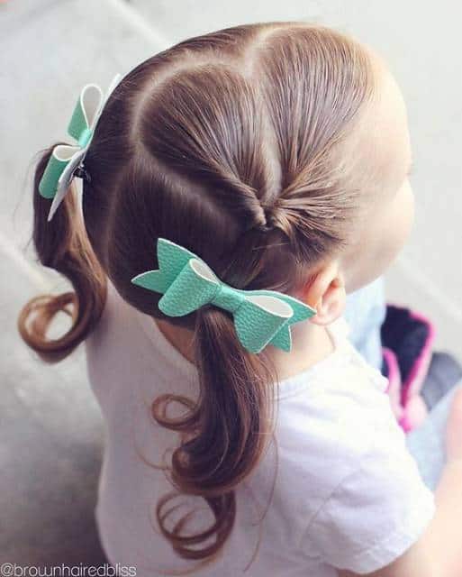 penteado fácil laço vermelho infantil