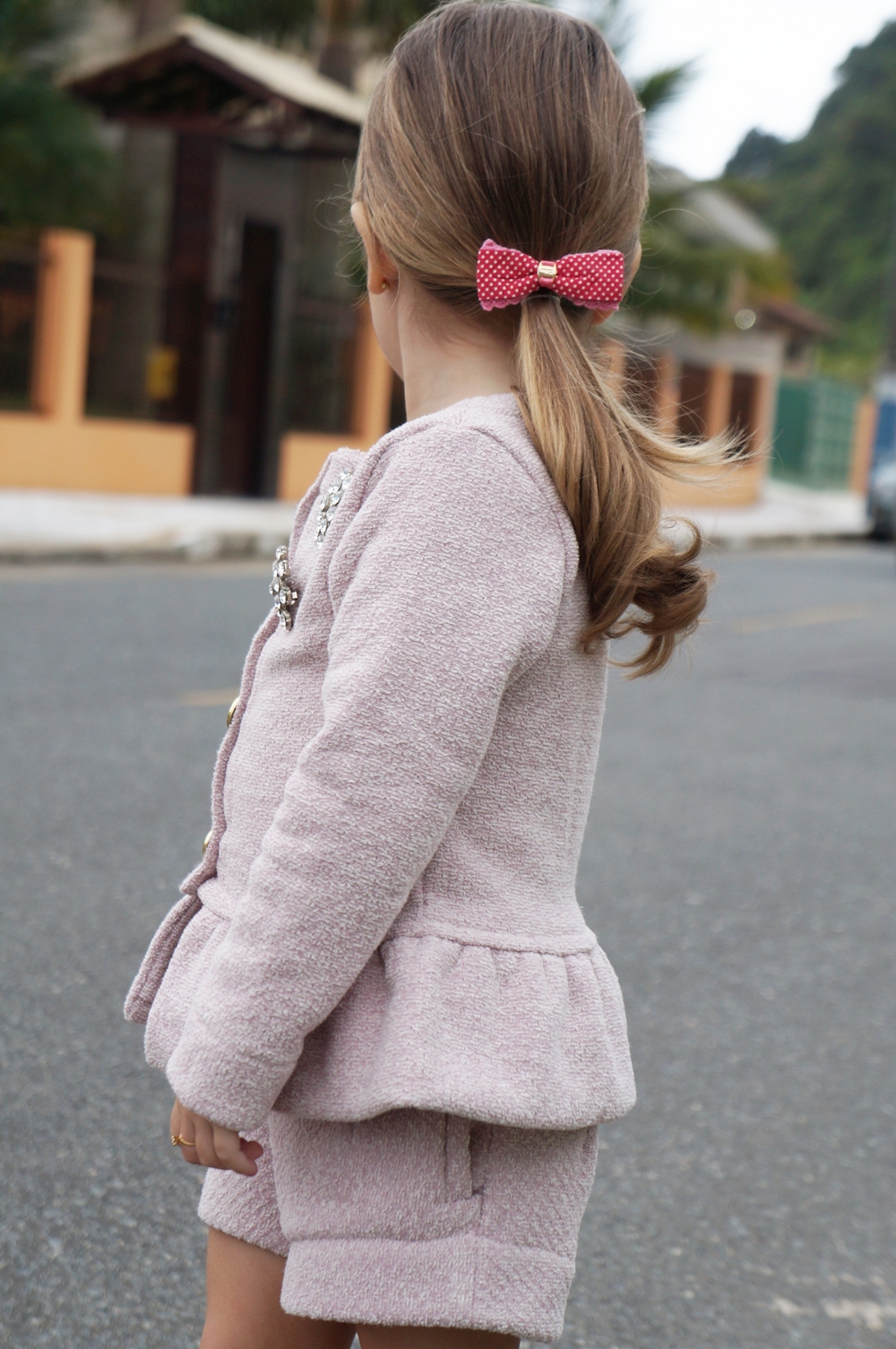 penteado natalino infantil laço vermelho