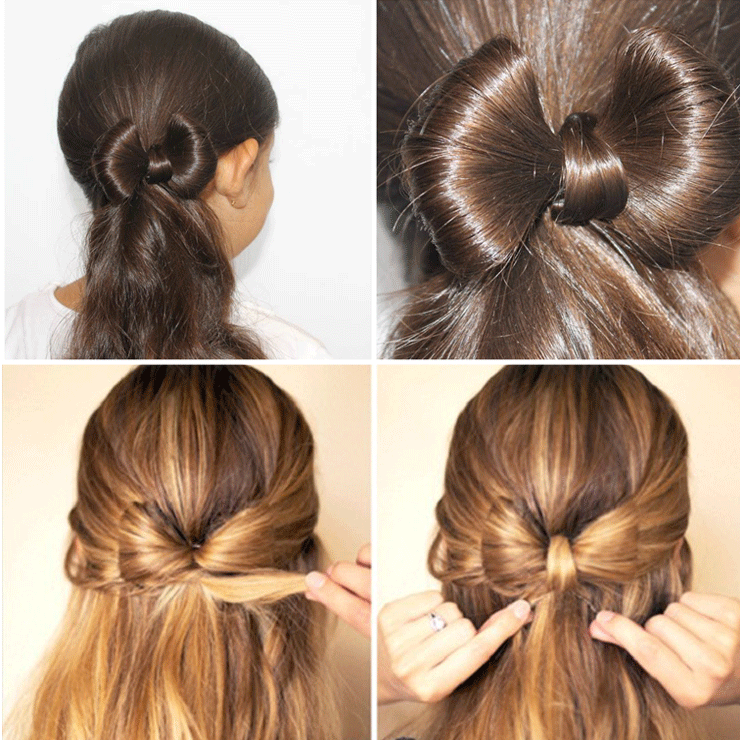 penteado com laço para festa infantil