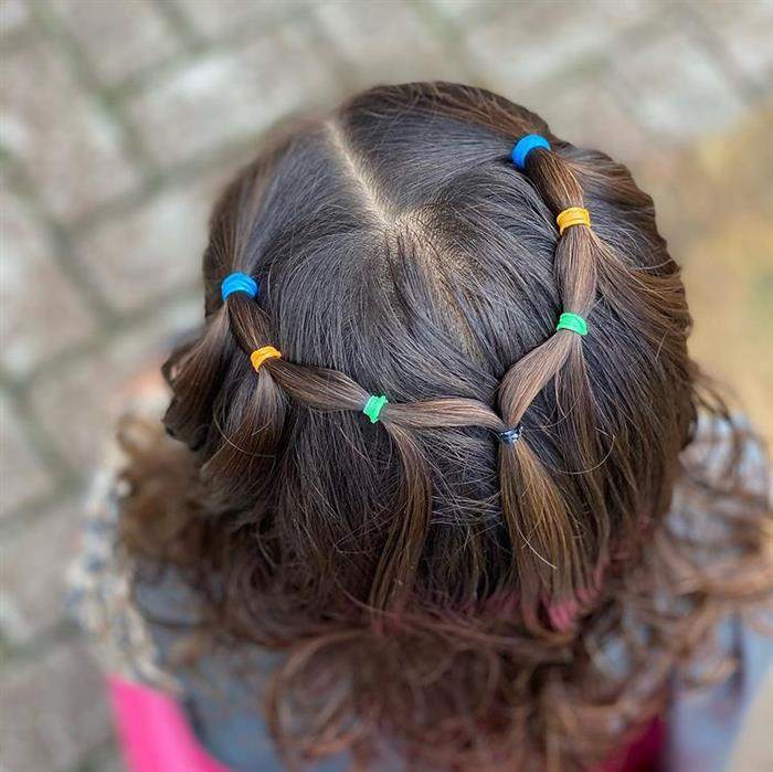 penteado de borrachinha infantil fácil 5 minutos