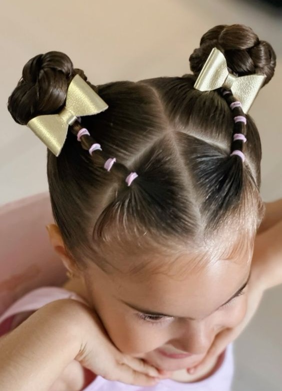 penteado de borrachinha infantil com laço