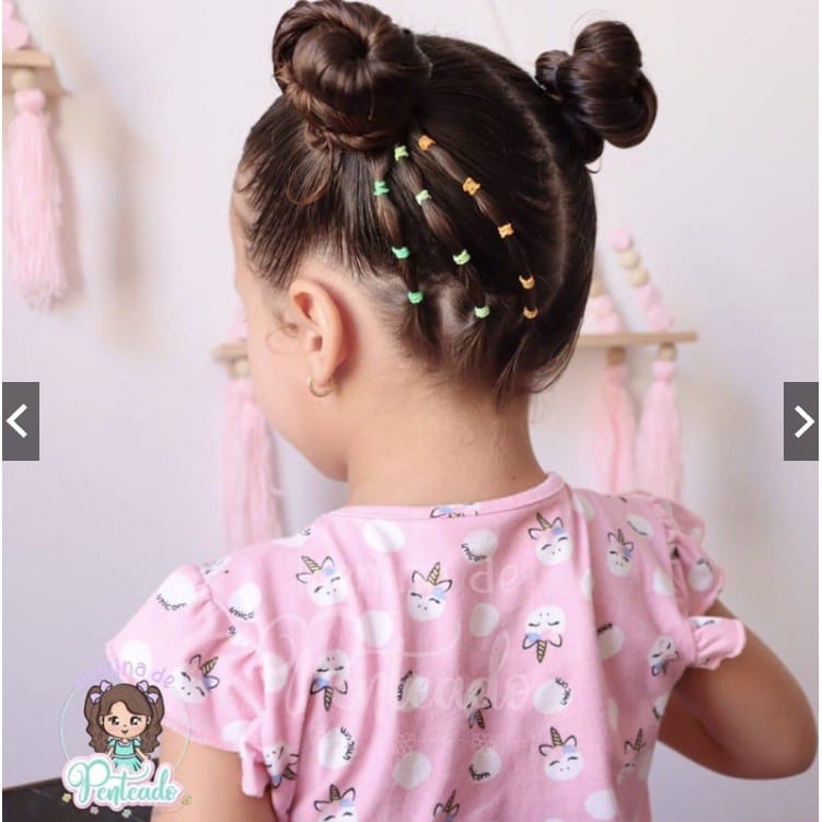 penteado de borrachinha infantil com duas marias chiquinhas
