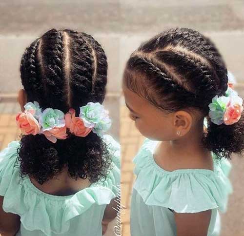 penteado infantil com torção cabelo cacheado