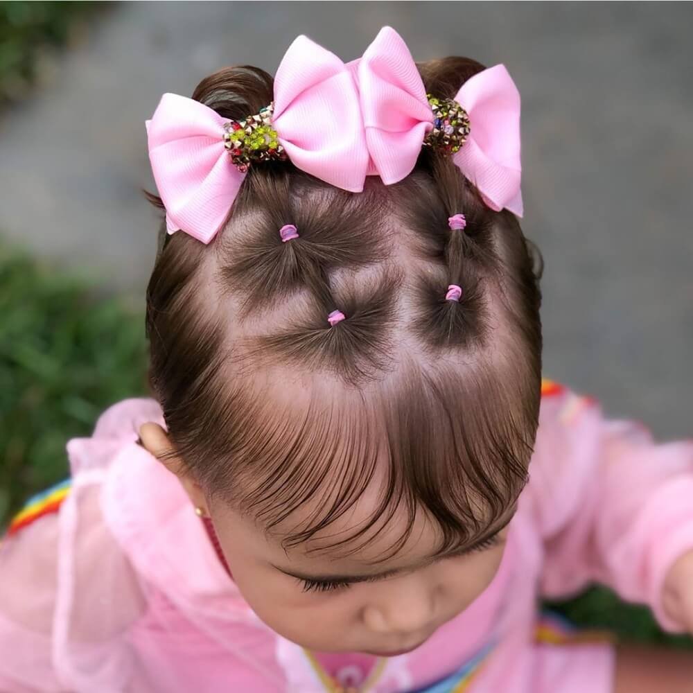 penteado infantil laço cabelo cacheado