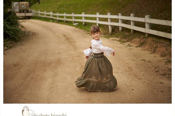 penteado prenda para dança tradicionalista