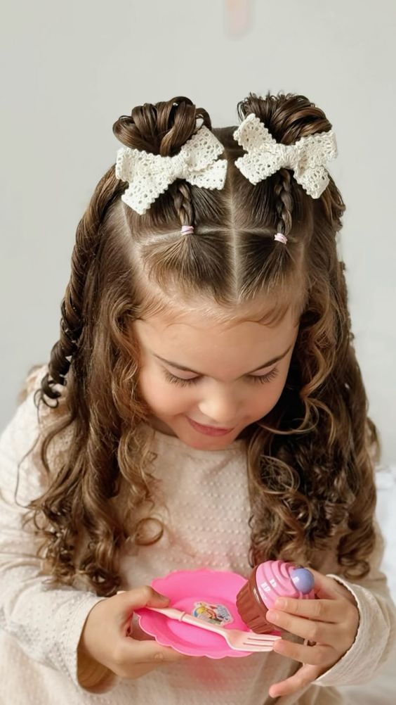 penteado divertido infantil com tranças