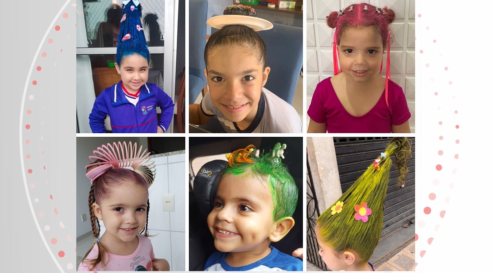 ideias criativas cabelo maluco para crianças