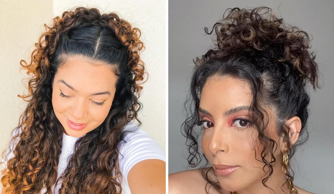 penteado fácil para cabelo cacheado