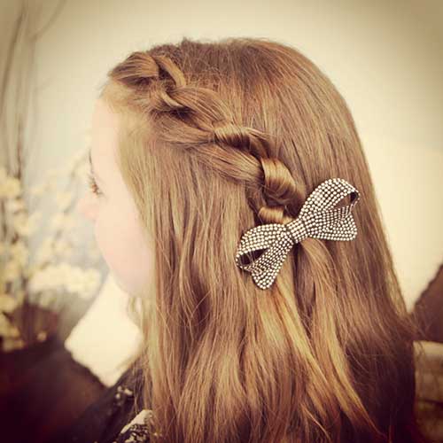 penteado formatura infantil cabelo solto com trança