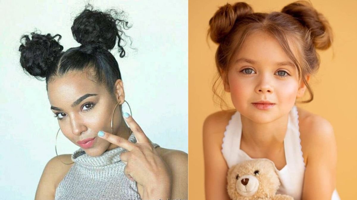 Penteado Cacheado Coque Infantil